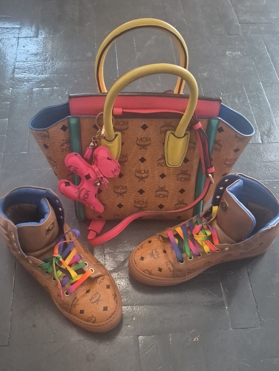 MCM Shoes - MCM Cognac Monogram Sneakers (L)9 (M)7